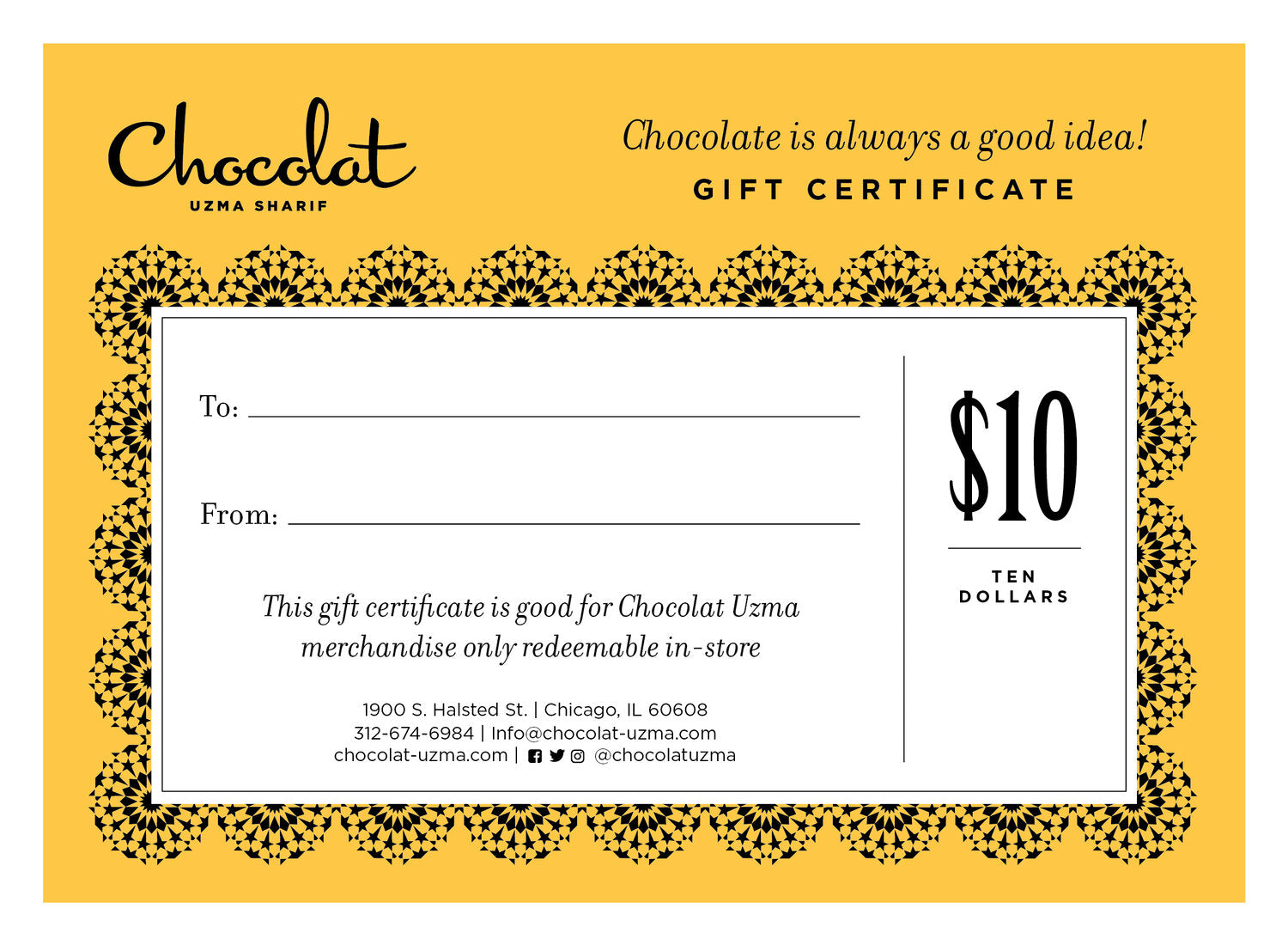 Gift Certificates – Chocolat Uzma gift-certificates-chocolat-uzma